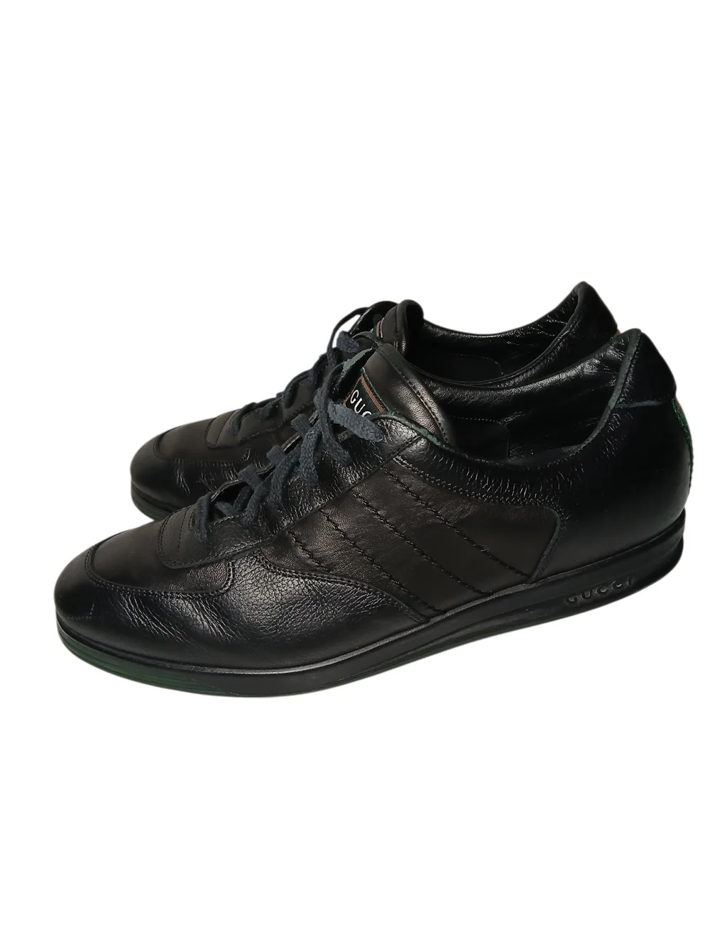 Vintage Gucci Men’s Black Leather Lace-Up Sneakers 9.5 Original Gucci